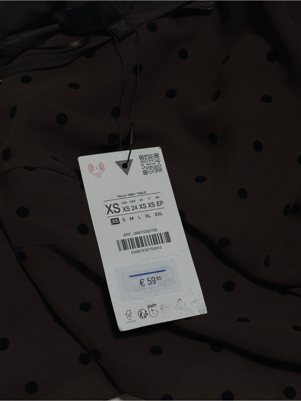 Zara Brown Polka-Dot Halter Dress with Draped Back - Picture 5 of 6